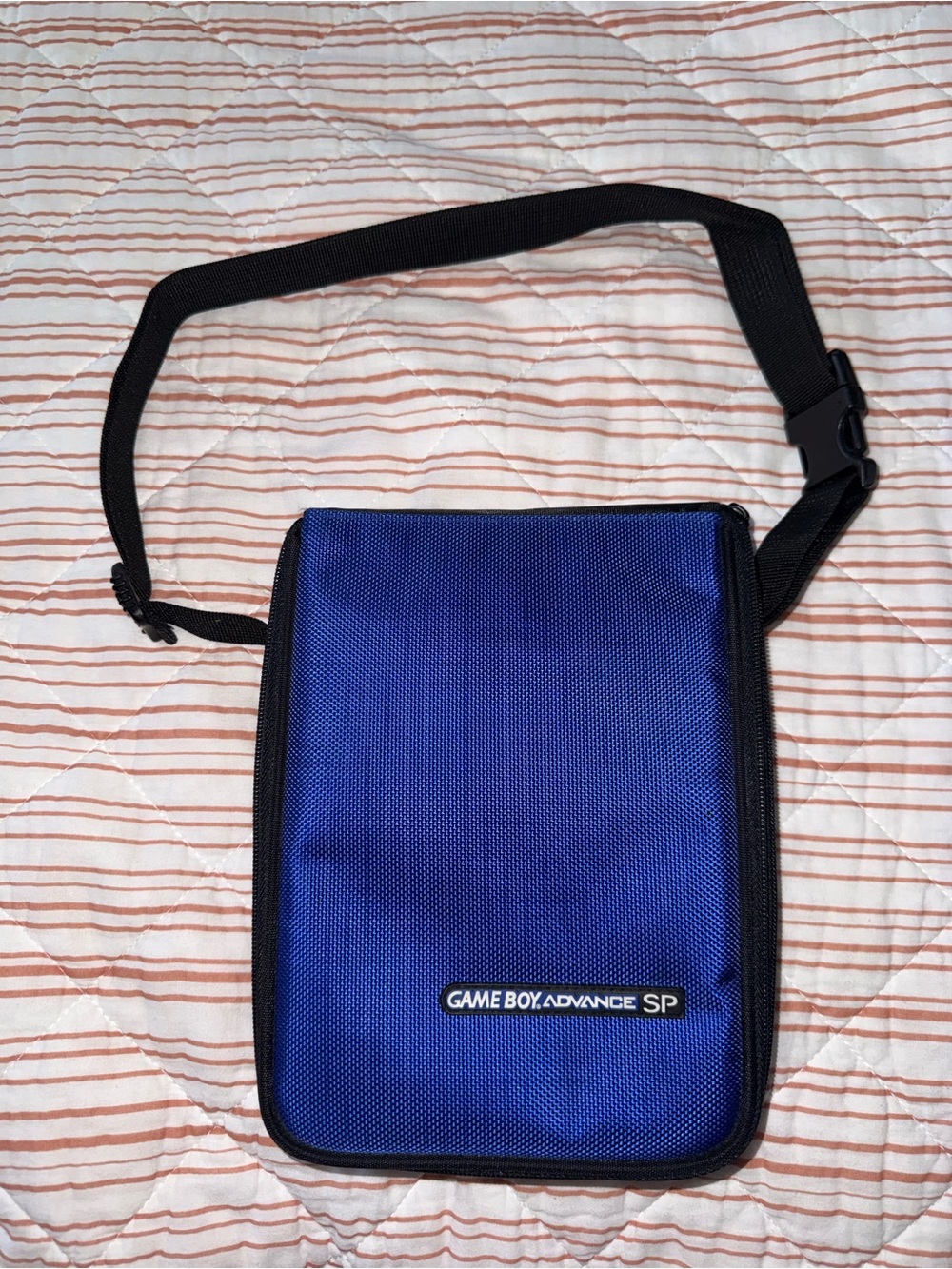 Nintendo Game Boy Advance SP Blue Case with Adjustable Black Strap